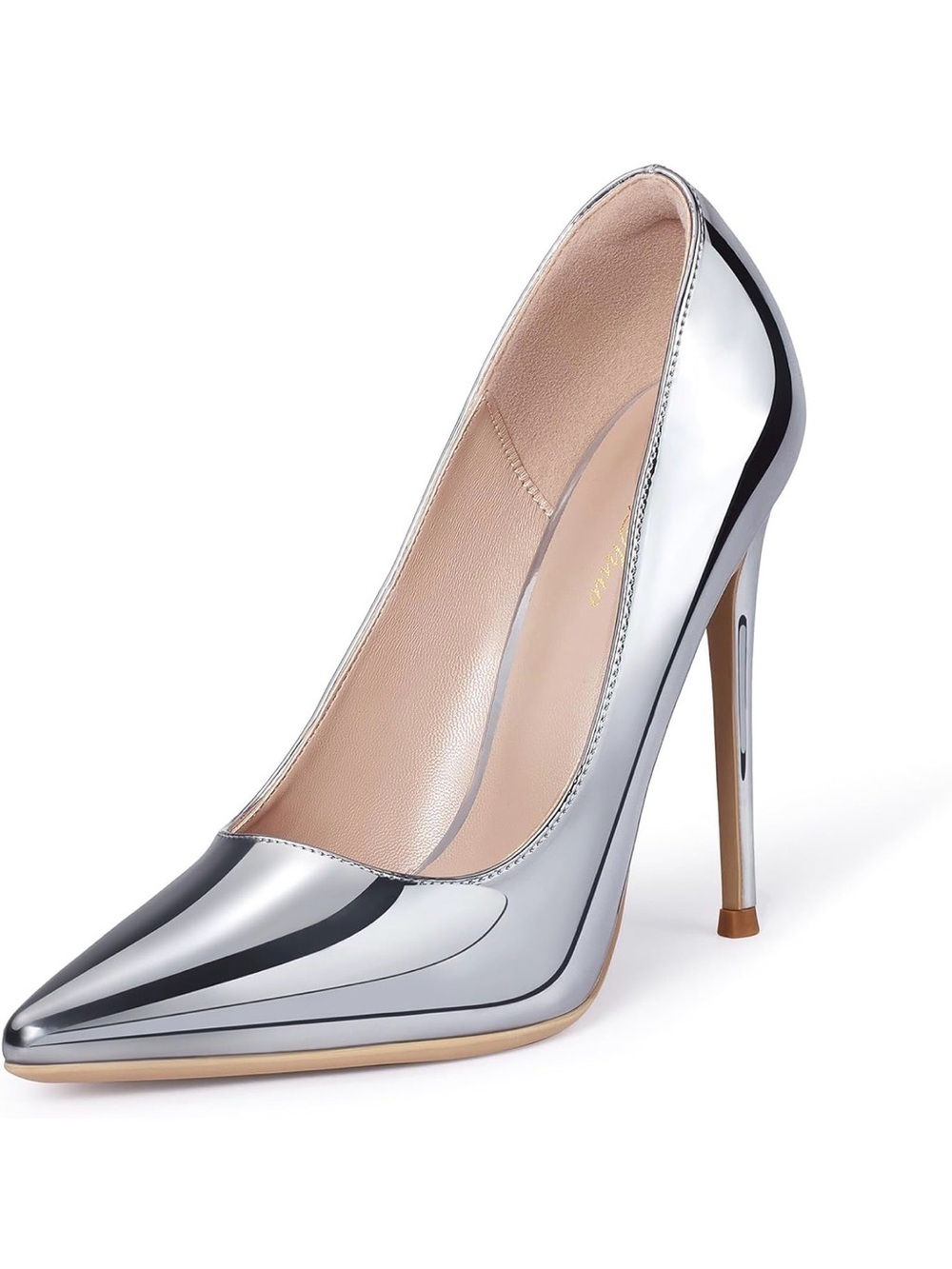 Genshuo Silver Pointed-Toe Stiletto Pumps - Women's size 7